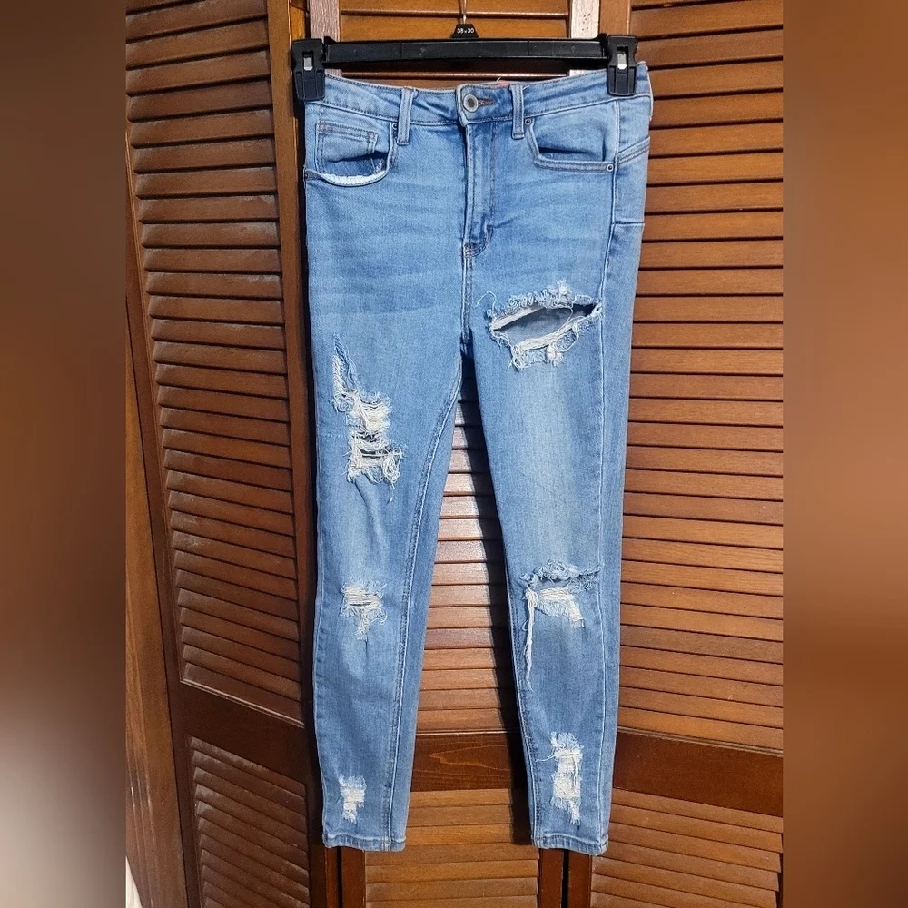 Wax Jean Butt I Love You Women's High Waisted Distressed Skinny Jeans - Sz 5. - Picture 1 of 7